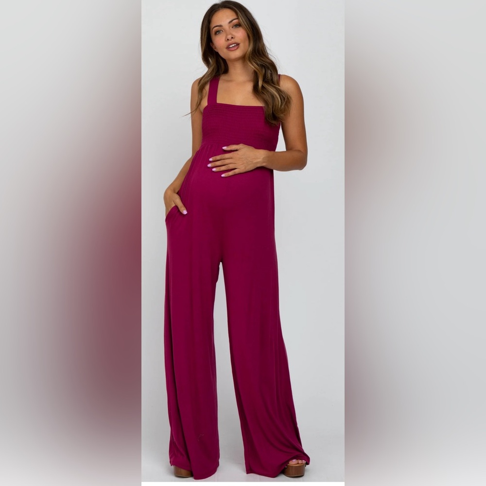 Magenta Sleeveless Wide Leg Maternity
Jumpsuit